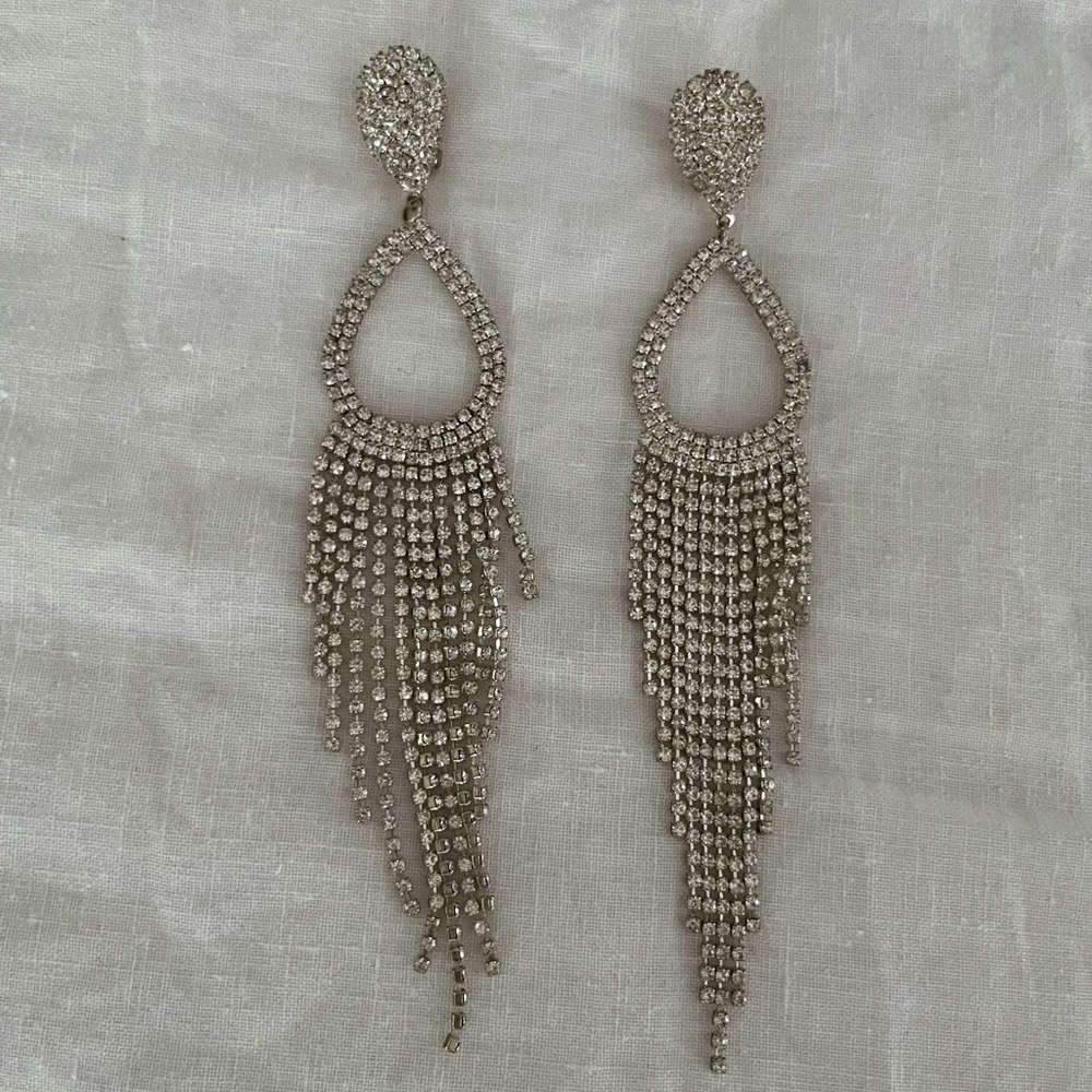 Vintage rhinestone clip earrings